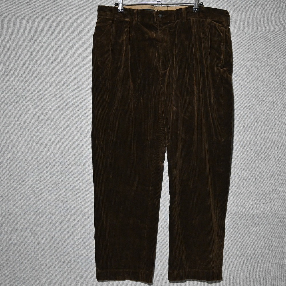 Polo Ralph Lauren Ethan Pant Mens Pleated Corduroy 40/30 Brown